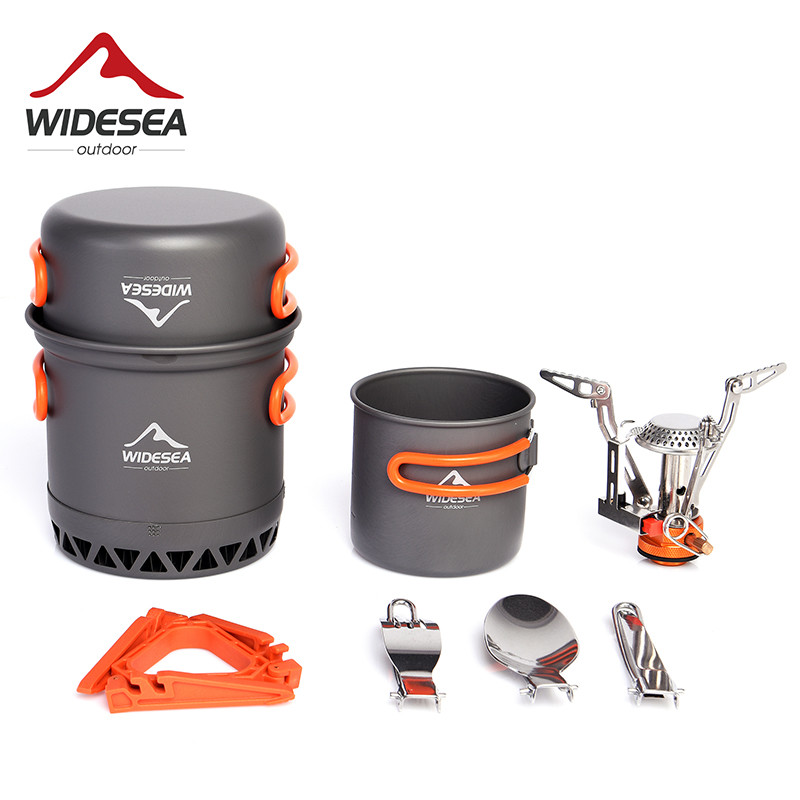 Outdoor Camping Glamping Share - Widesea acampamento ultra-leve panelas conjunto queimador