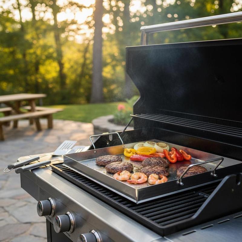 Outdoor Camping Kitchen - Chapa de Grelhar Universal Retangular 18x16