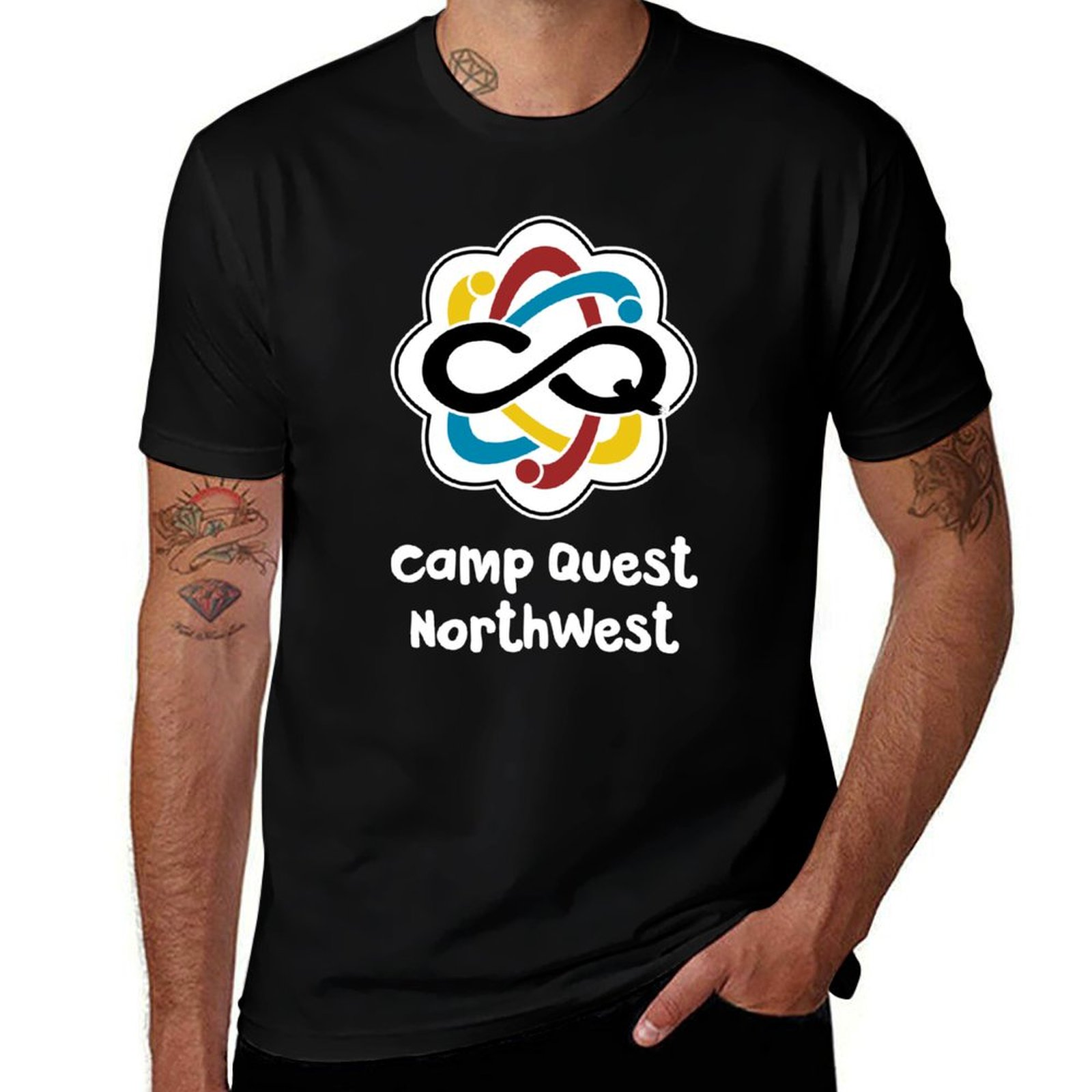 Quest Outdoor Camping - Camiseta com logotipo Camp Quest NorthWest,