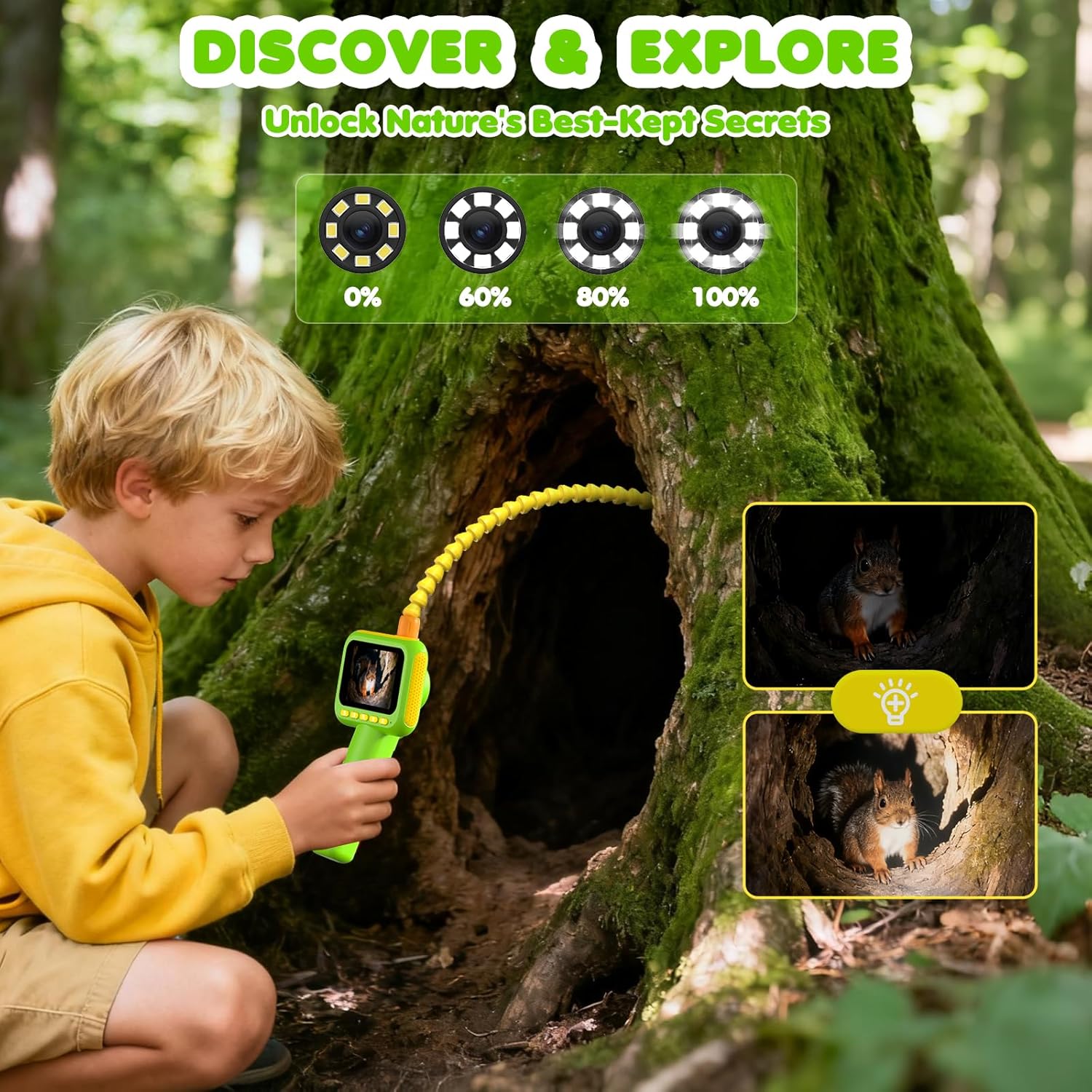 Outdoor Camping Toys - Endoscópio para Crianças, Câmera Boroscópica com