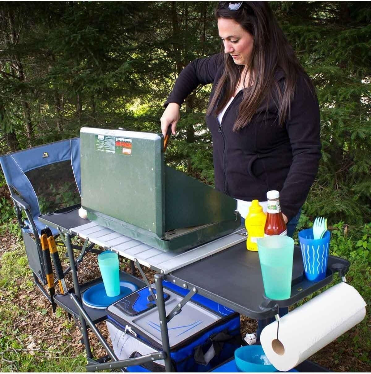 Mesa de Cozinha Portátil Dobrá - Cooking Outdoor Camping avaliação e preço