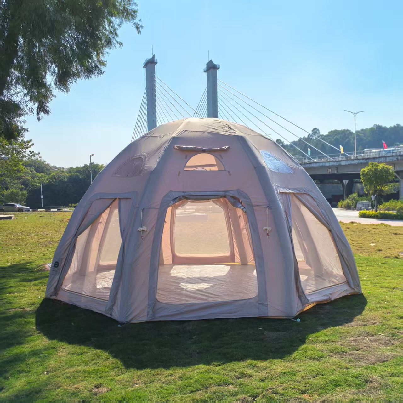 4m 5m automática grande infláv - Outdoor Inflatable Camping Tent With Air Pump avaliação e preço