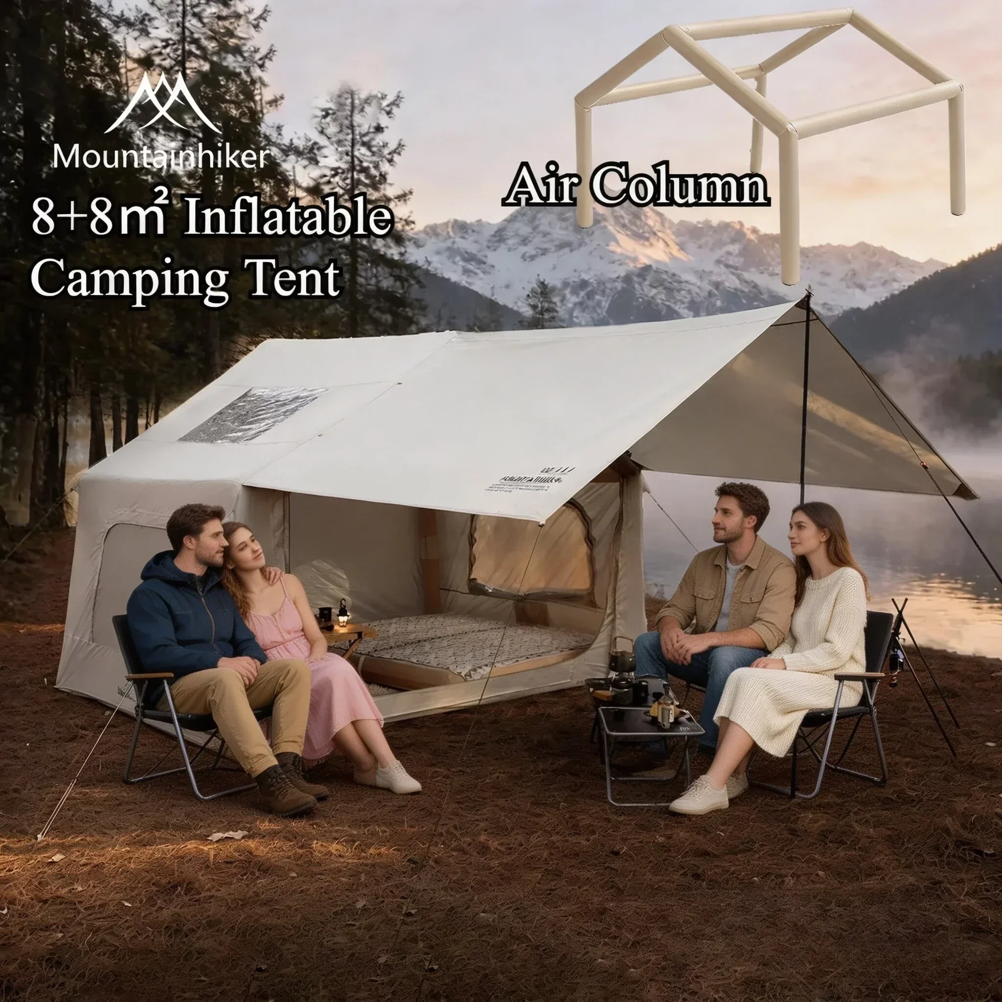8+8 ㎡   Barraca Inflável MOUNT - Outdoor Inflatable Camping Tent With Air Pump avaliação e preço