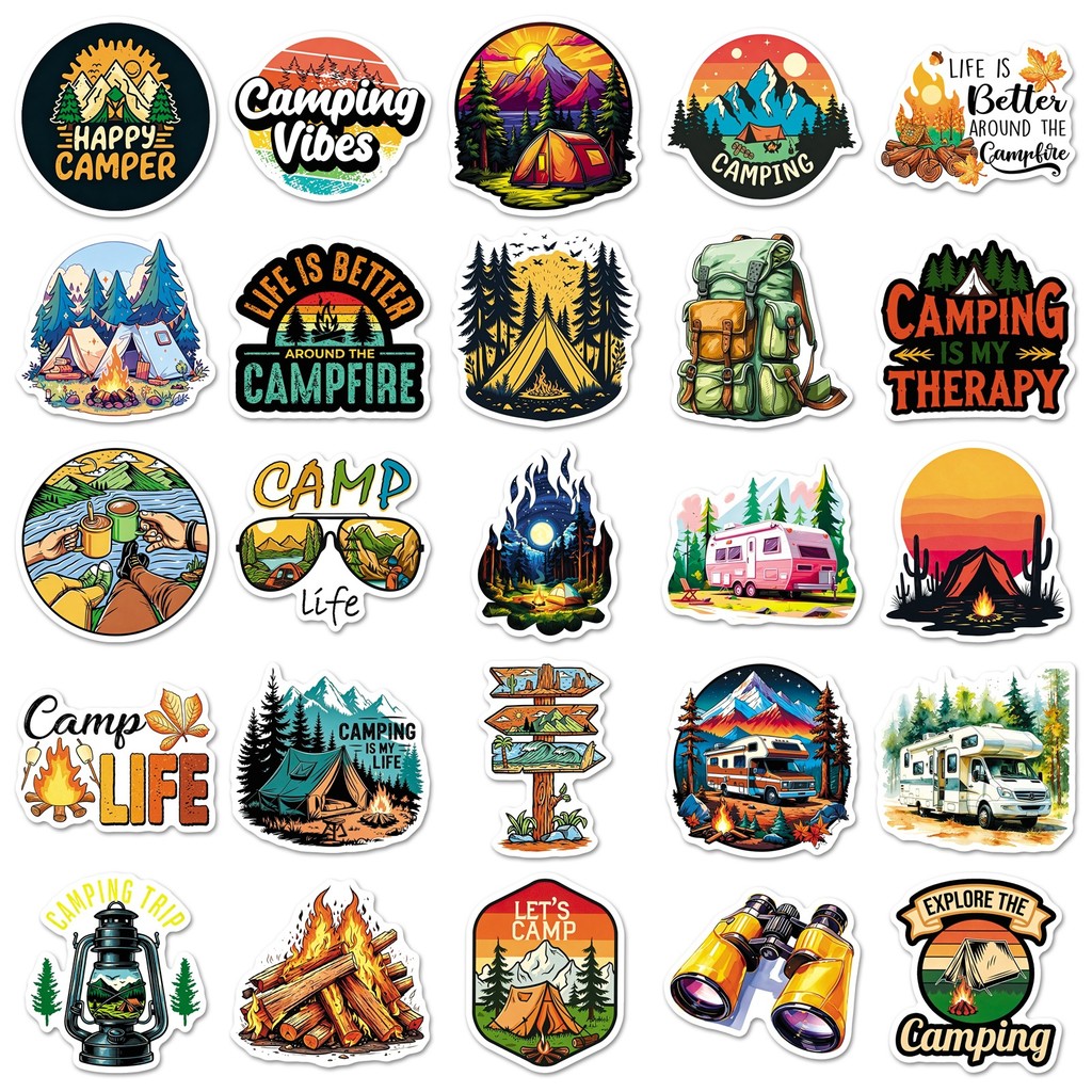 50 Folhas de Adesivos Impermeá - Outdoor Camping Stores avaliação e preço